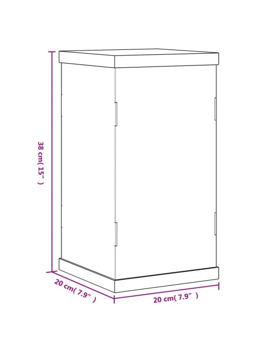 Vitrīnas kaste, caurspīdīga, 20x20x38 cm, akrils