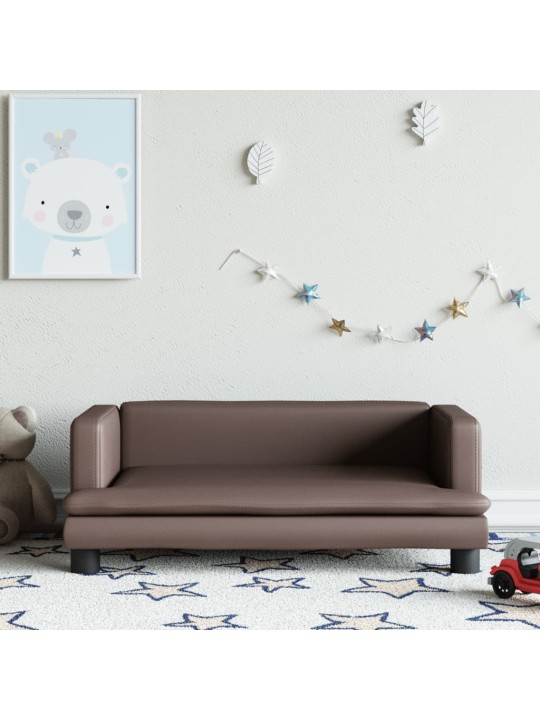 Bērnu dīvāns, brūns, 80x45x30 cm, mākslīgā āda