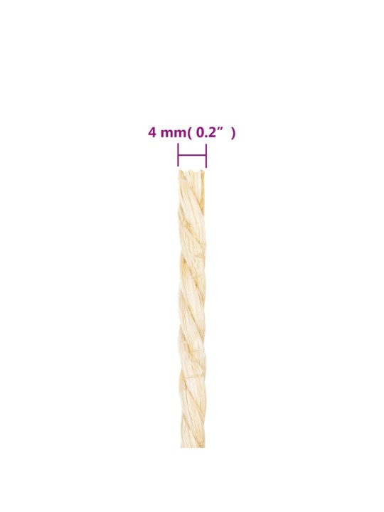 Virve, 4 mm, 50 m, 100% sizals