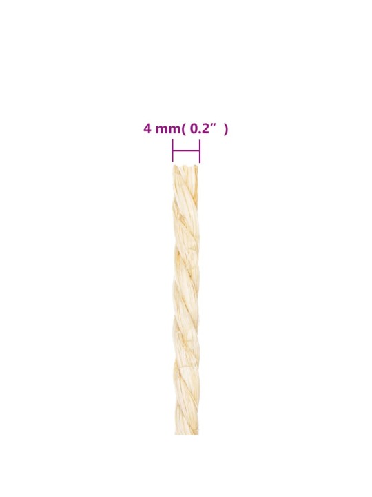 Virve, 4 mm, 500 m, 100% sizals