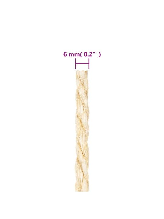Virve, 6 mm, 25 m, 100% sizals