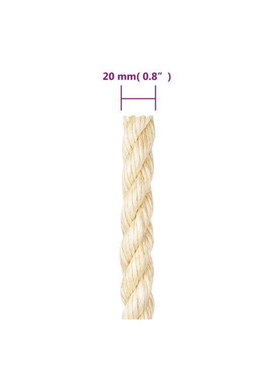 Virve, 20 mm, 25 m, 100% sizals