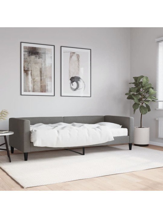 Dīvāngulta ar matraci, tumši pelēks audums, 80x200 cm