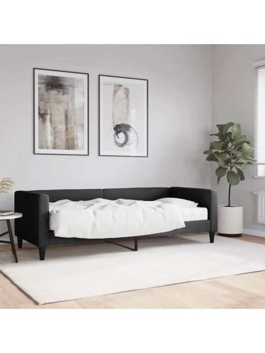 Dīvāngulta ar matraci, melns audums, 80x200 cm