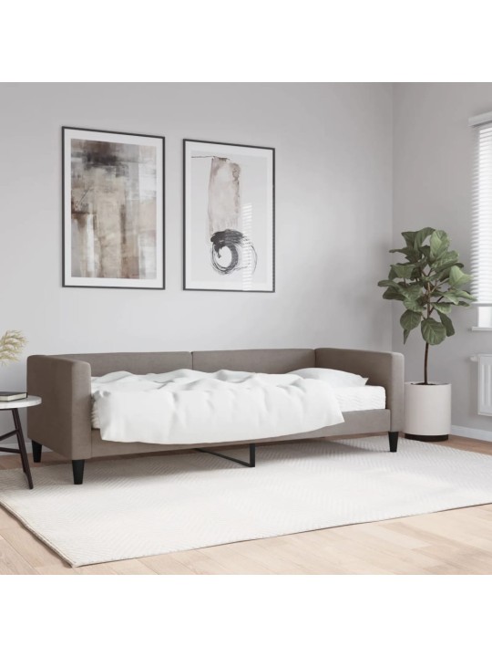 Dīvāngulta ar matraci, pelēkbrūns audums, 80x200 cm