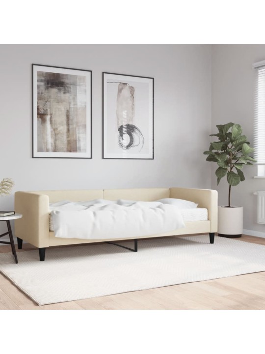 Dīvāngulta ar matraci, krēmkrāsas audums, 80x200 cm