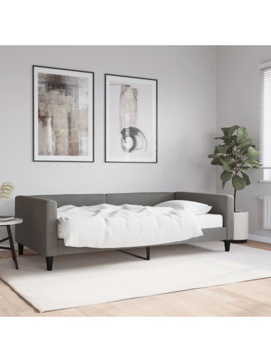 Dīvāngulta ar matraci, tumši pelēks audums, 100x200 cm