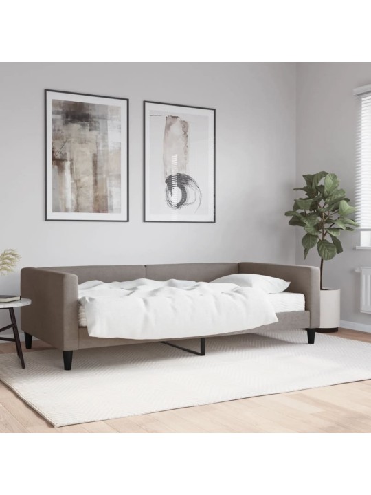 Dīvāngulta ar matraci, pelēkbrūns audums, 100x200 cm
