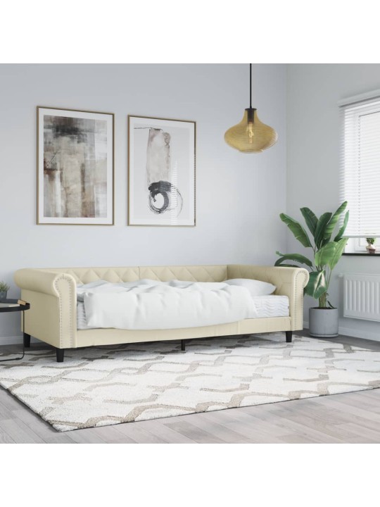 Dienas gulta ar matraci, krēmkrāsas, 90x200 cm, mākslīgā āda