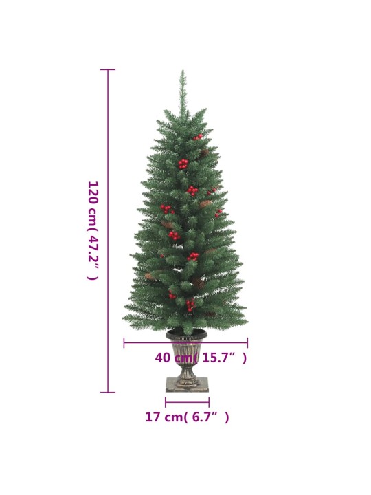 Mākslīgās ziemassvētku egles, 2 gab., zaļas, 100 led, 120 cm