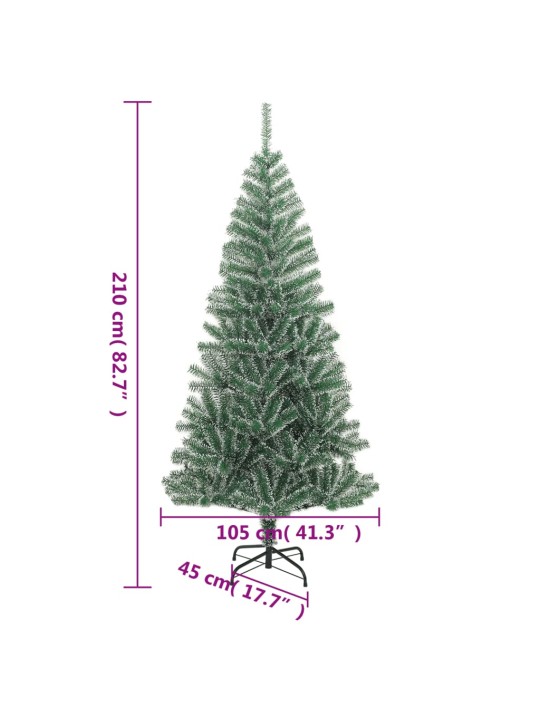 Mākslīgā ziemassvētku egle ar sniegu, zaļa, 210 cm