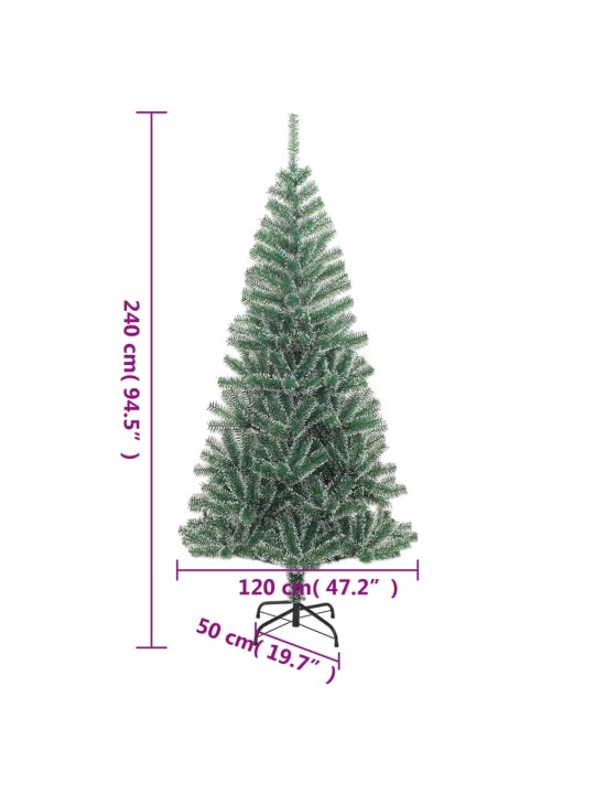 Mākslīgā ziemassvētku egle ar sniegu, zaļa, 240 cm