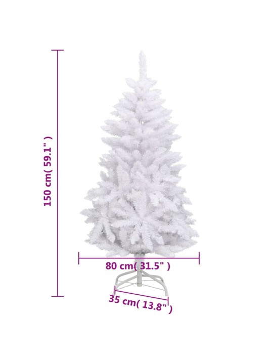 Mākslīgā ziemassvētku egle ar statīvu, balta, 150 cm