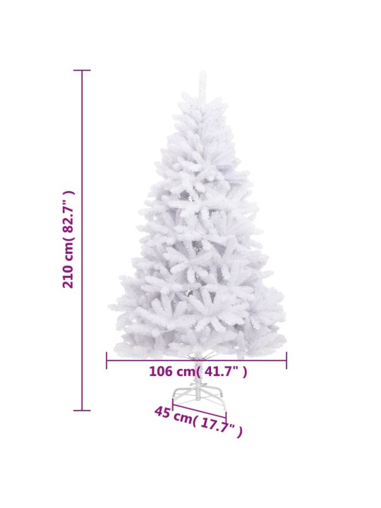 Mākslīgā ziemassvētku egle ar statīvu, balta, 210 cm