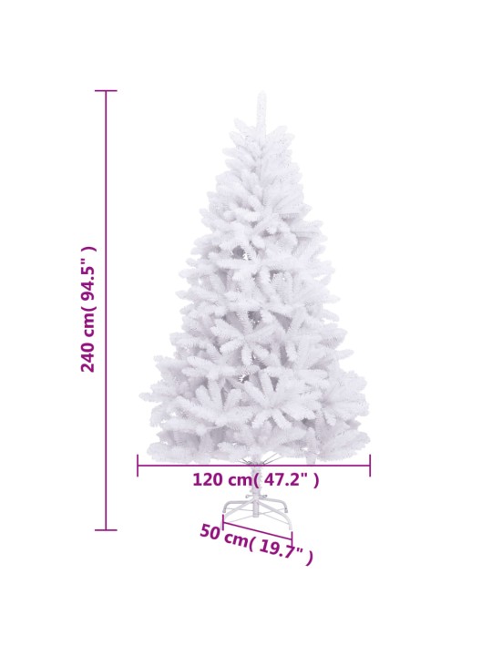 Mākslīgā ziemassvētku egle ar statīvu, balta, 240 cm