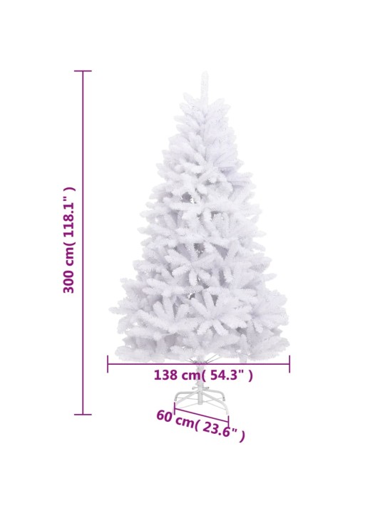 Mākslīgā ziemassvētku egle ar statīvu, balta, 300 cm