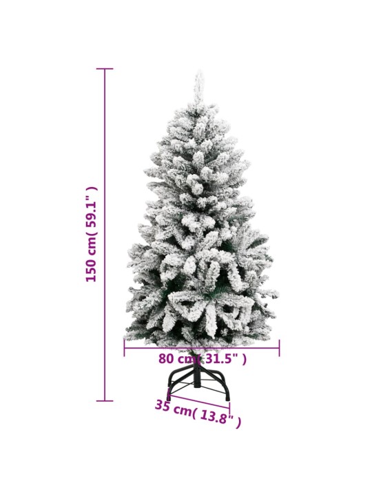 Mākslīgā ziemassvētku egle ar sniegu, 150 cm