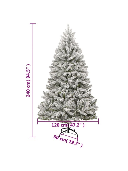 Mākslīgā ziemassvētku egle ar sniegu, 240 cm