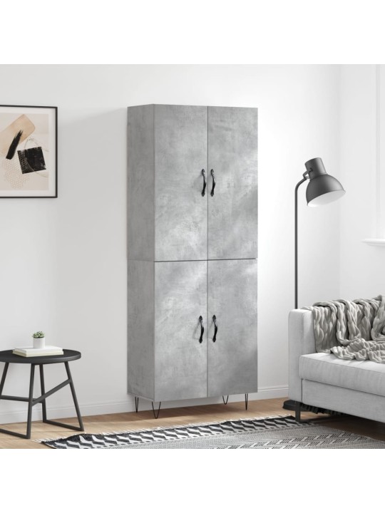 Augstais skapis, pelēks, 69,5x34x180 cm, inženierijas koks