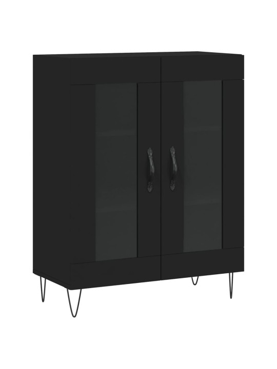 Augstais skapis, melns, 69,5x34x180 cm, inženierijas koks