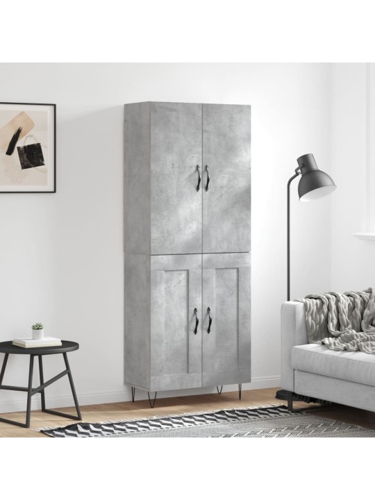 Augstais skapis, pelēks, 69,5x34x180 cm, inženierijas koks