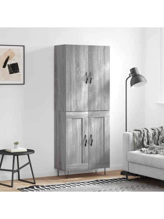 Augstais skapis, pelēks, 69,5x34x180 cm, inženierijas koks