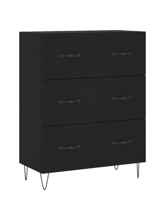 Augstais skapis, melns, 69,5x34x180 cm, inženierijas koks