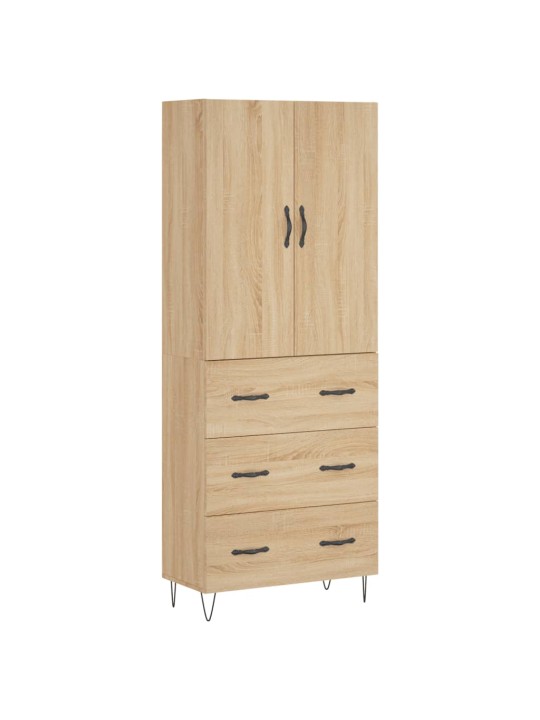 Augstais skapis, ozolkoka, 69,5x34x180 cm, inženierijas koks