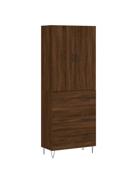 Augstais skapis, ozolkoka, 69,5x34x180 cm, inženierijas koks