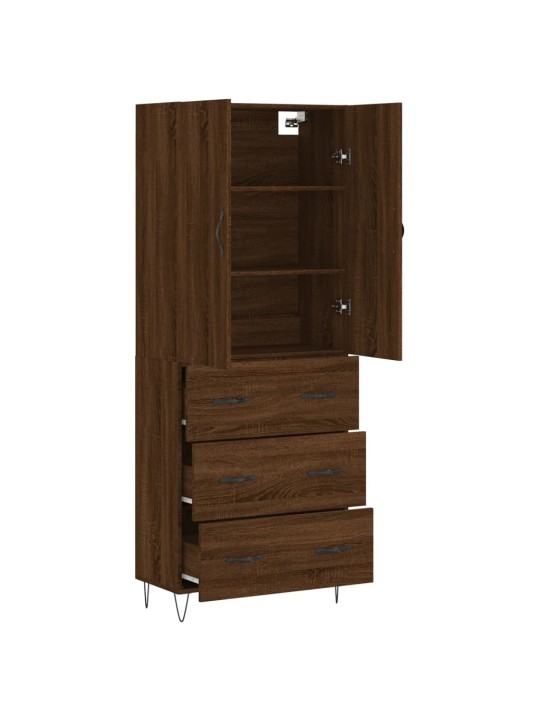 Augstais skapis, ozolkoka, 69,5x34x180 cm, inženierijas koks