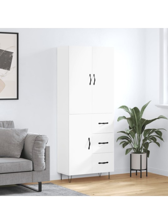 Augstais skapis, balts, 69,5x34x180 cm, inženierijas koks