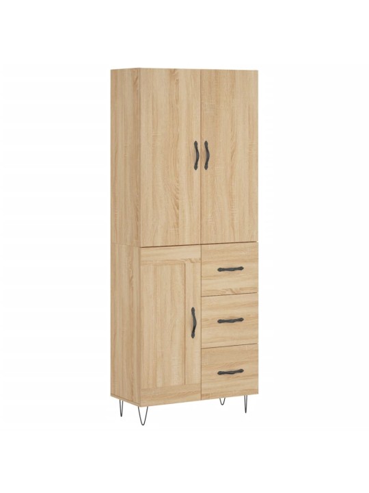 Augstais skapis, ozolkoka, 69,5x34x180 cm, inženierijas koks