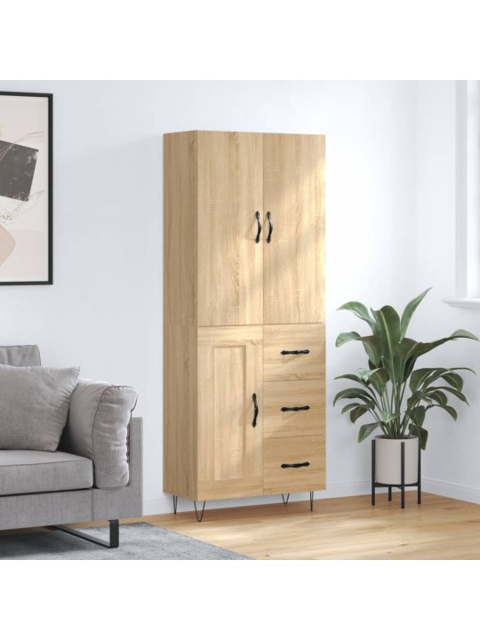 Augstais skapis, ozolkoka, 69,5x34x180 cm, inženierijas koks