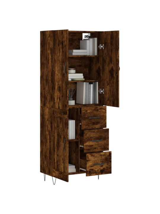 Augstais skapis, ozolkoka, 69,5x34x180 cm, inženierijas koks