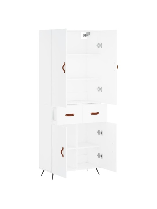 Augstais skapis, balts, 69,5x34x180 cm, inženierijas koks
