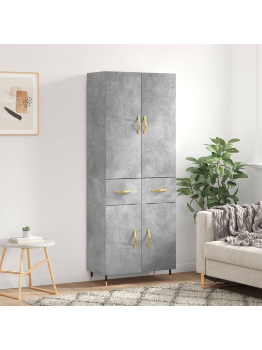 Augstais skapis, pelēks, 69,5x34x180 cm, inženierijas koks