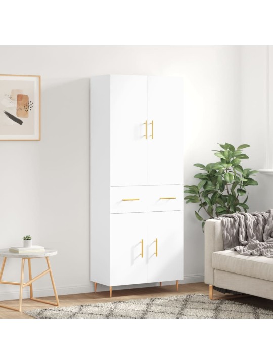 Augstais skapis, balts, 69,5x34x180 cm, inženierijas koks