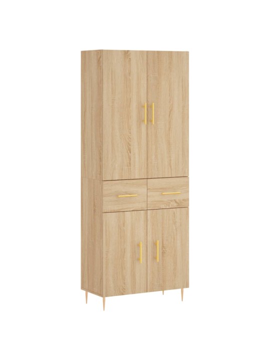 Augstais skapis, ozolkoka, 69,5x34x180 cm, inženierijas koks
