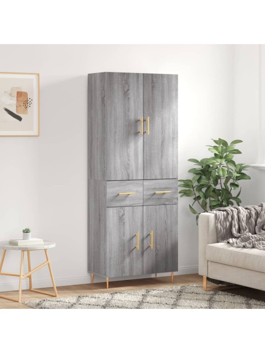 Augstais skapis, pelēks, 69,5x34x180 cm, inženierijas koks