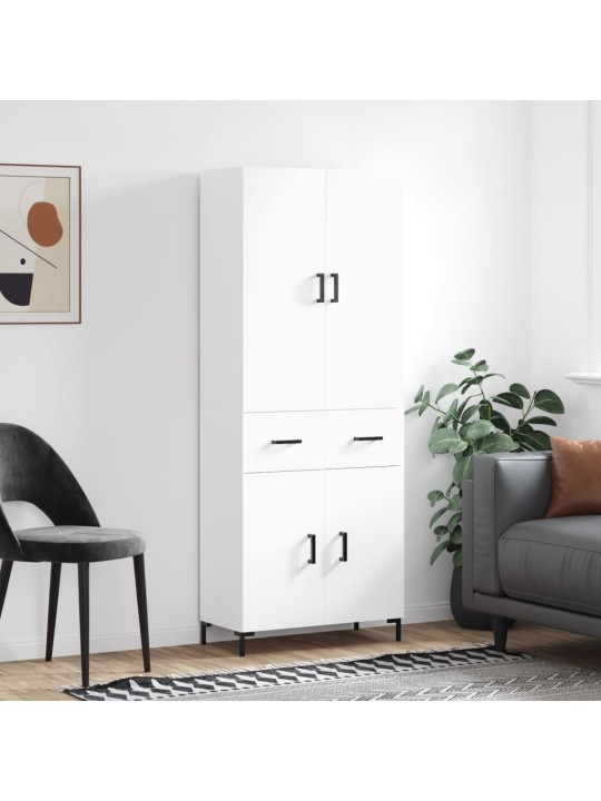Augstais skapis, balts, 69,5x34x180 cm, inženierijas koks