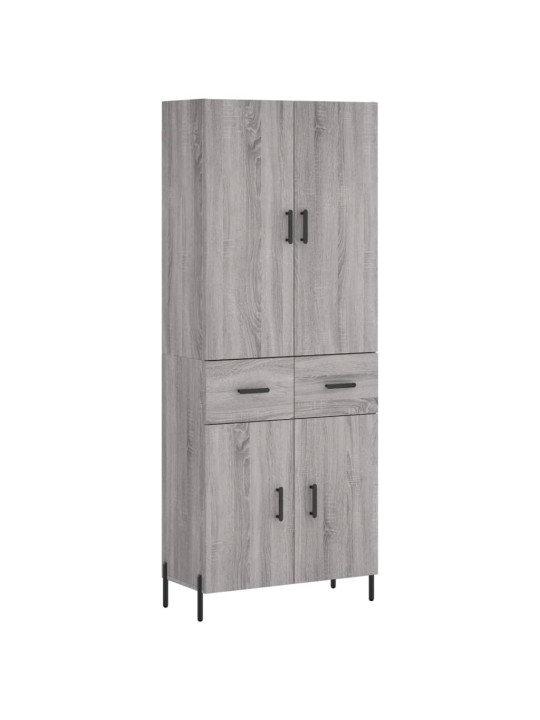 Augstais skapis, pelēks, 69,5x34x180 cm, inženierijas koks