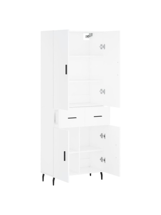 Augstais skapis, balts, 69,5x34x180 cm, inženierijas koks