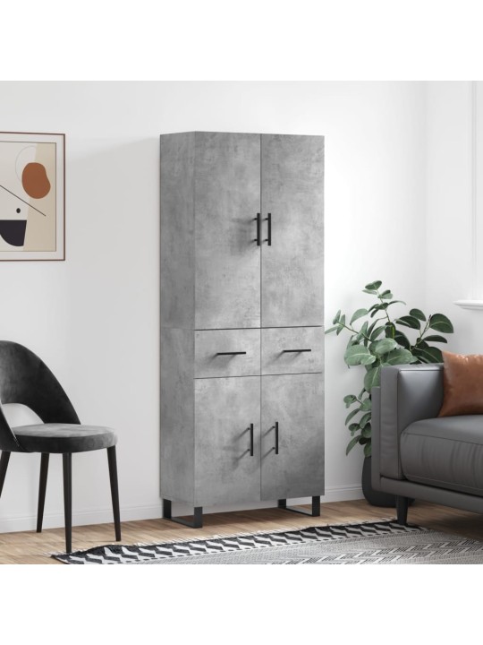 Augstais skapis, pelēks, 69,5x34x180 cm, inženierijas koks
