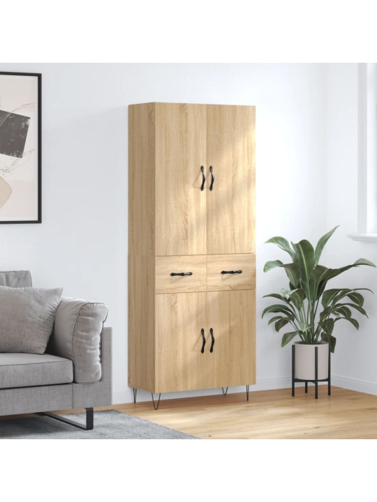 Augstais skapis, ozolkoka, 69,5x34x180 cm, inženierijas koks