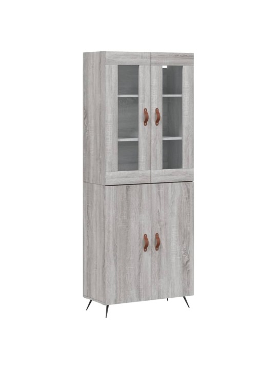 Augstais skapis, pelēks, 69,5x34x180 cm, inženierijas koks