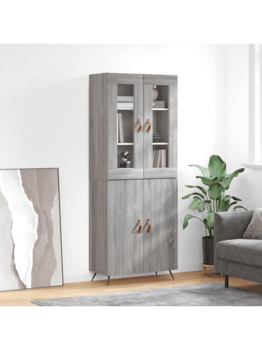 Augstais skapis, pelēks, 69,5x34x180 cm, inženierijas koks