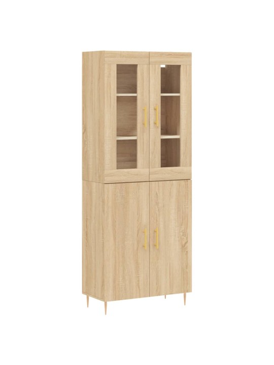 Augstais skapis, ozolkoka, 69,5x34x180 cm, inženierijas koks
