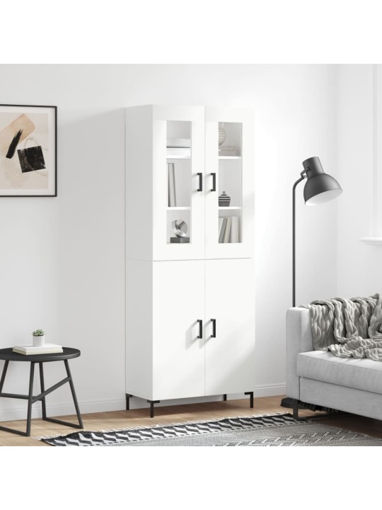 Augstais skapis, balts, 69,5x34x180 cm, inženierijas koks