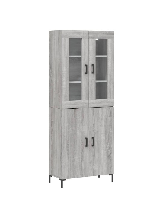 Augstais skapis, pelēks, 69,5x34x180 cm, inženierijas koks