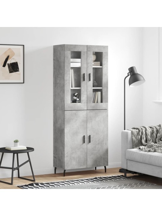 Augstais skapis, pelēks, 69,5x34x180 cm, inženierijas koks